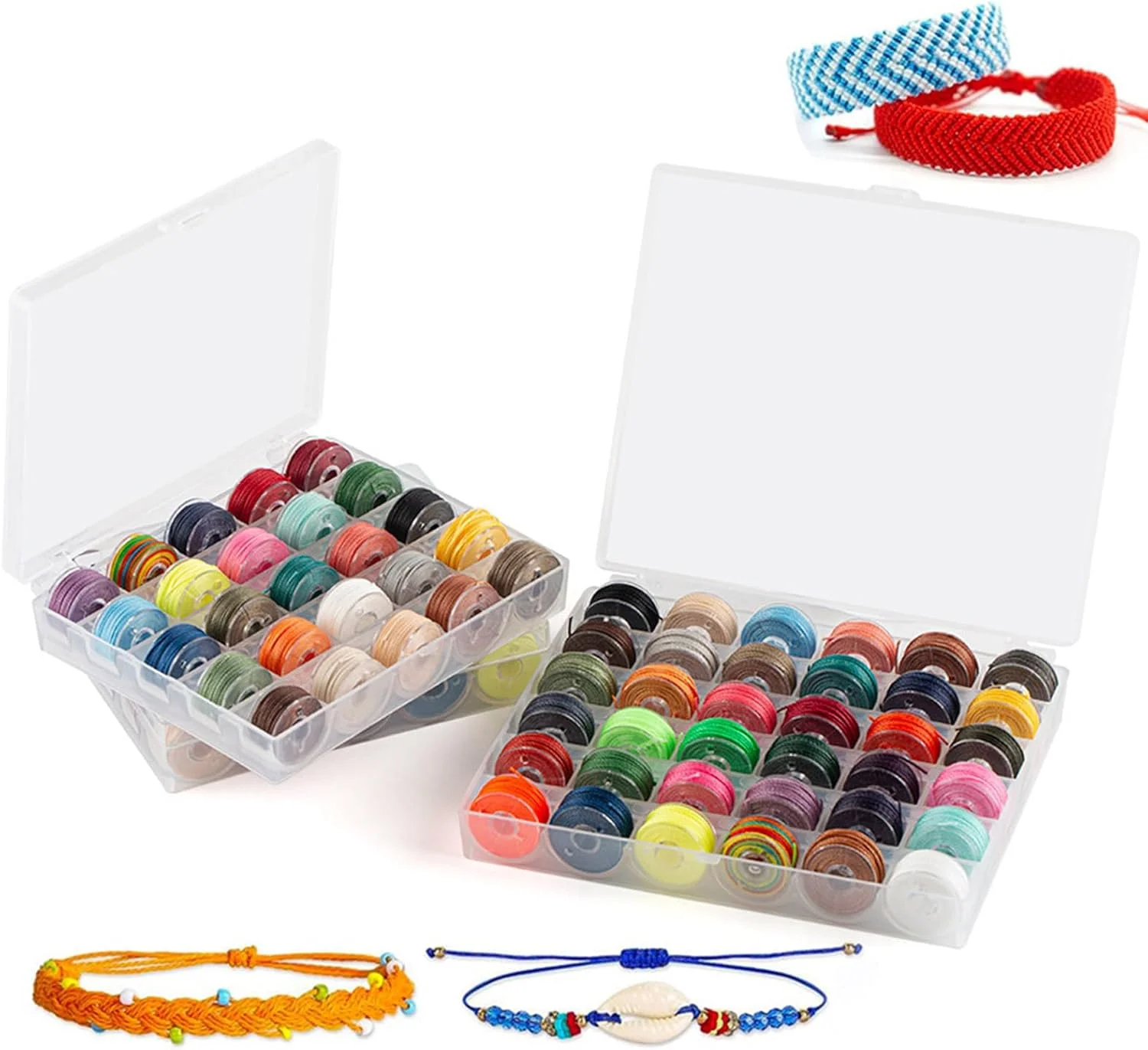 نخ موم زده پلی استر رنگارنگ برای صحافی کتاب، مجموعه نخ دوخت، لوازم چرمی، بافت پلی استر