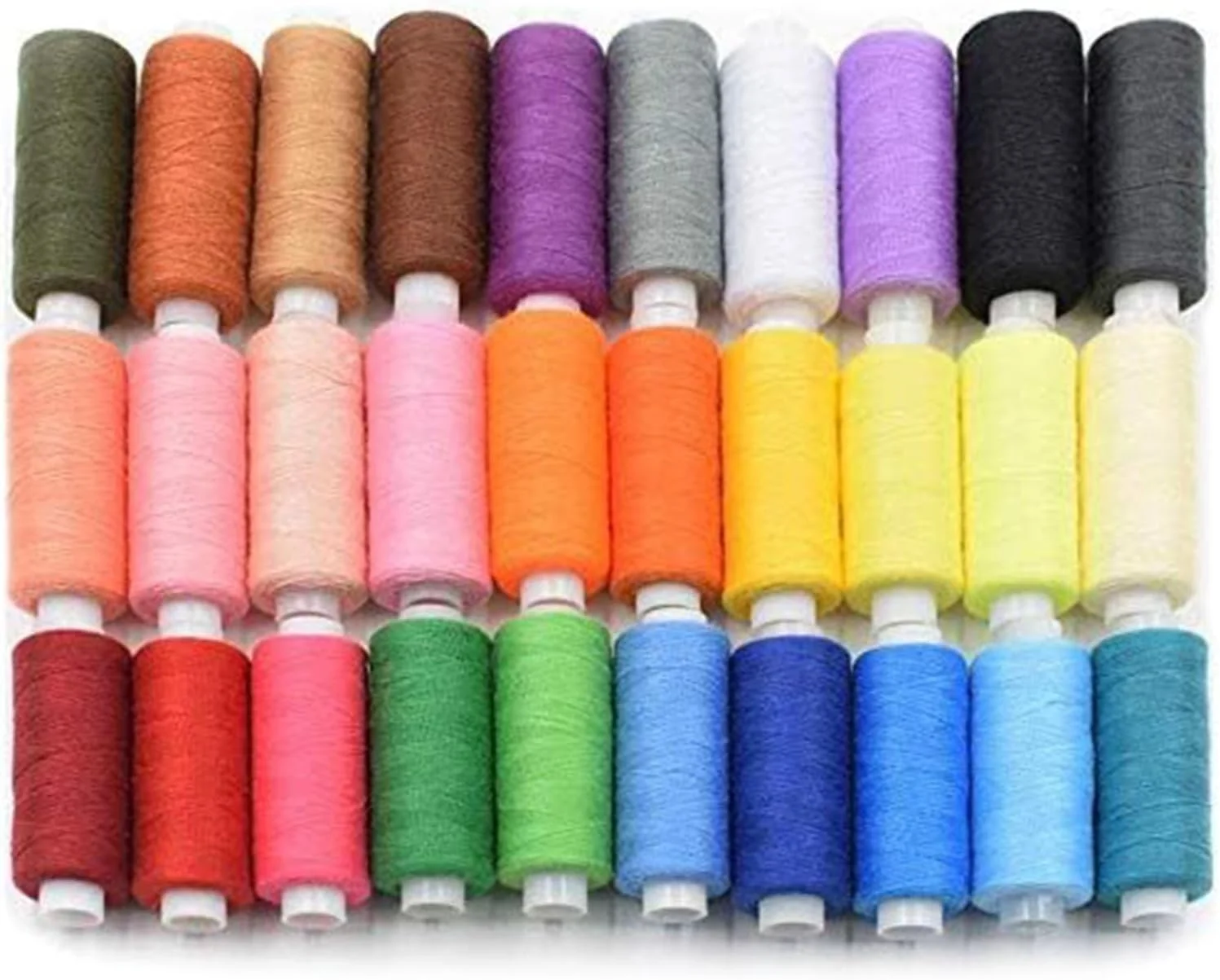 30 عدد نخ خیاطی رنگی نخ پلی استر نخ گلدوزی برای دوخت دستی چرخ خیاطی 250 یارد