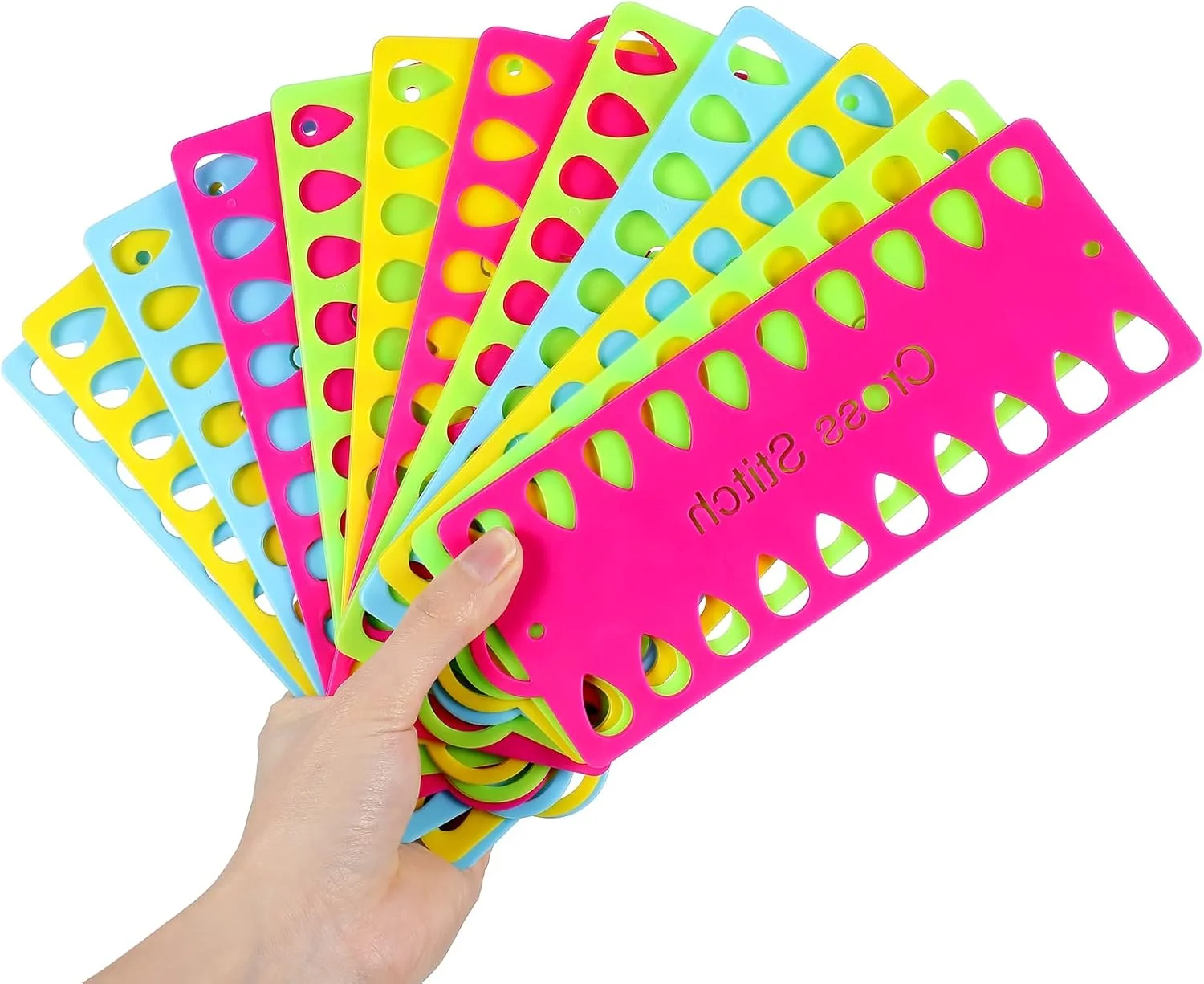 12 عدد نخ دندان رنگارنگ گلدوزی سازمان دهنده نخ سوزن دوزی نگهدارنده نخ لوازم بخیه متقاطع سازمان دهنده نخ دندان پلاستیکی سازمان دهنده نخ ابزار خیاطی ذخیره سازی نخ خیاطی برای خیاطی DIY