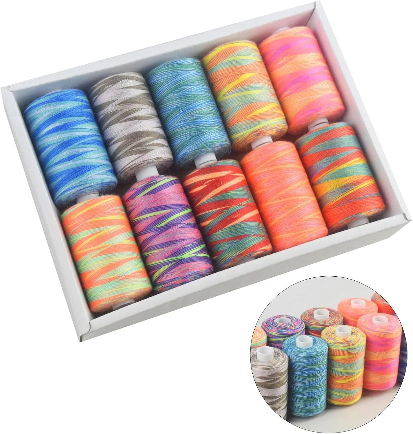 10 عدد نخ خیاطی رنگی نخ پلی استر نخ گلدوزی برای دوخت دستی چرخ خیاطی