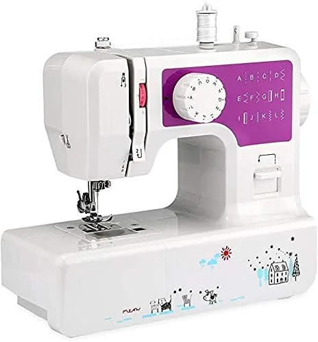 چرخ خیاطی برقی COLiJOL، دو نخ، مینی خانگی، دستگاه تعمیر، ماشین صنایع دستی سبک با کنترل دو سرعته با 12 نوع روش خیاطی برای مبتدیان