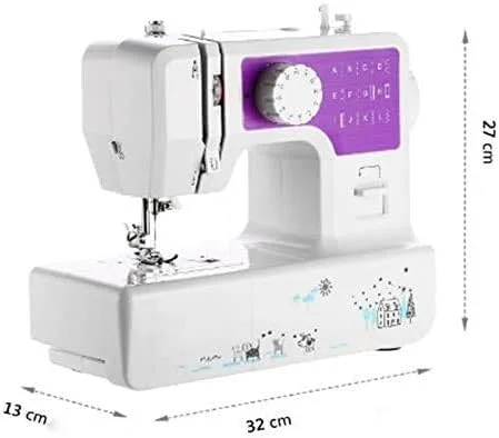 چرخ خیاطی برقی COLiJOL، دو نخ، مینی خانگی، دستگاه تعمیر، ماشین صنایع دستی سبک با کنترل دو سرعته با 12 نوع روش خیاطی برای مبتدیان