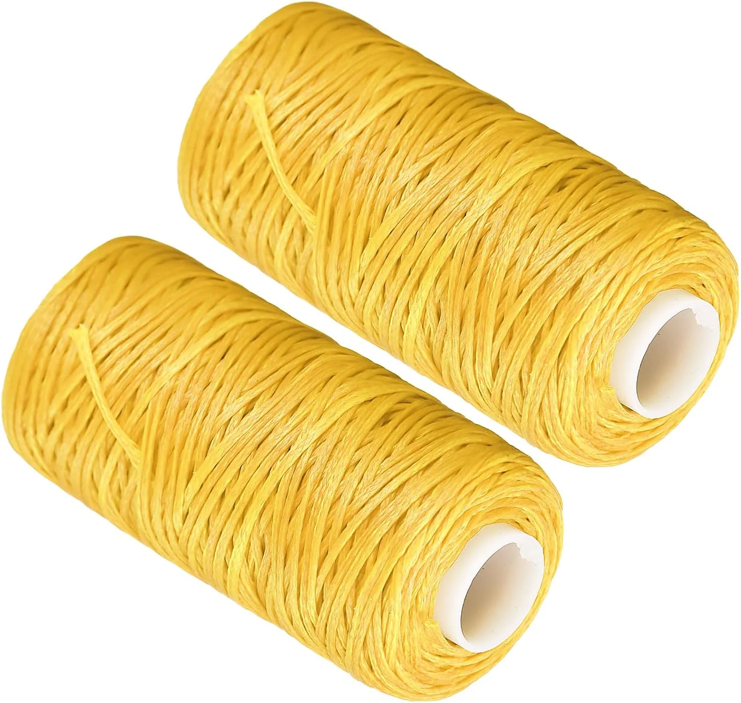 نخ های دوخت چرم CoCud، 55 یارد نخ 150D/1 میلی متری، نخ دوخت پلی استر زرد - (کاربردها: برای دوخت صنایع دستی چرمی)، 2 عدد