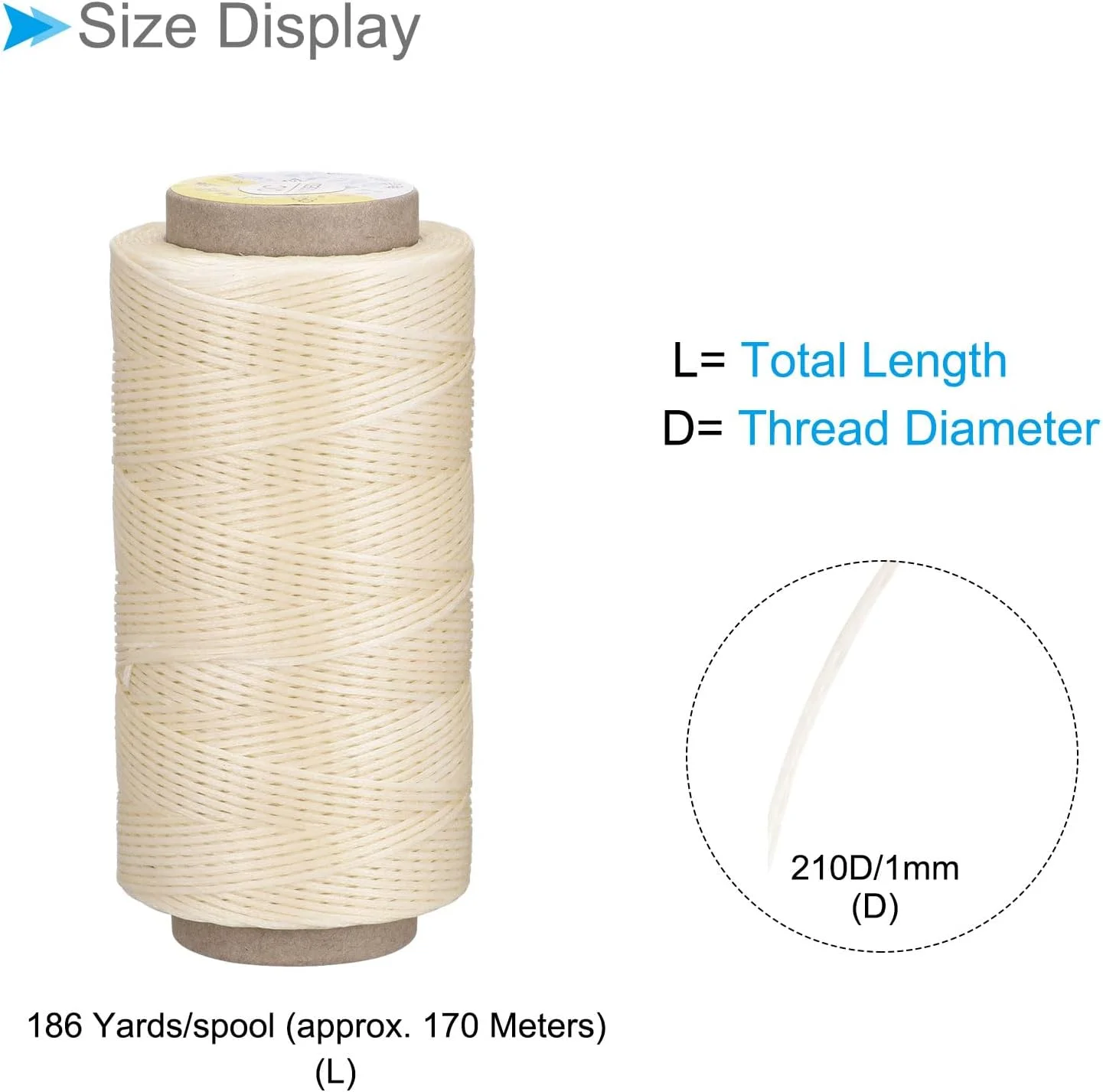 نخ های دوخت چرم CoCud، 170 متر نخ 210D/1 میلی متر، نخ بخیه پلی استر لینن - (کاربردها: برای دوخت صنایع دستی چرمی)