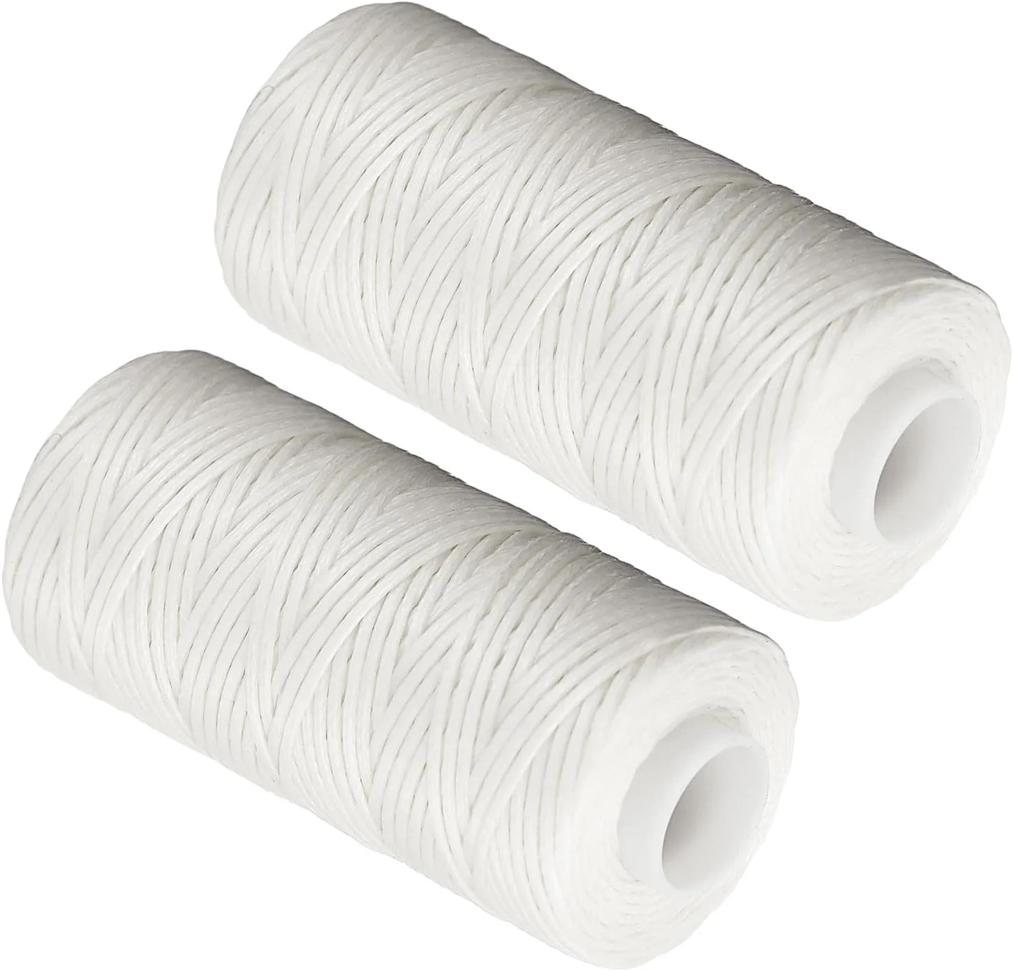 نخ های دوخت چرم CoCud، 55 یارد نخ 150D/1 میلی متری، نخ دوخت پلی استر سفید - (کاربردها: برای دوخت صنایع دستی چرمی)، 2 عدد