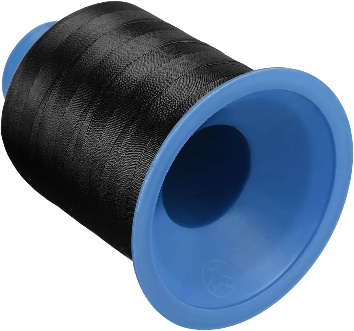 نخ دوخت چسبی CoCud، 1200 متری، پلی استر 210D/0.32mm، مشکی تیره - (کاربردها: برای دوخت چرم، روکش مبل، جین و کلاه گیس) - 1 عدد