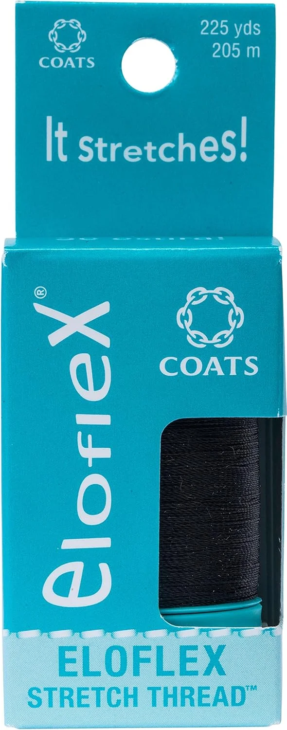 نخ کشسان Eloflex Coats & Clark، مشکی/خاکستری