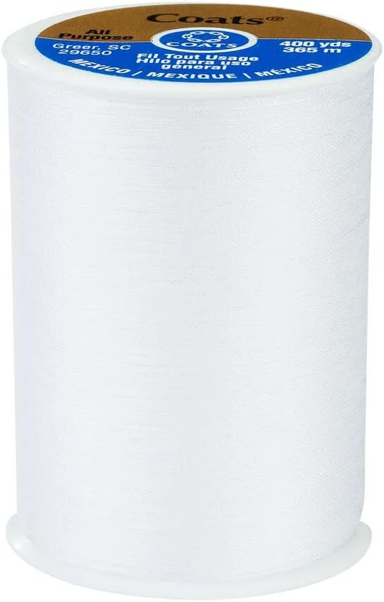 بسته 2 عددی نخ خیاطی همه منظوره Coats & Clark - 1 عدد مشکی و 1 عدد سفید - 365 متر در هر قرقره - همراه با 30 سوزن دستی متنوع و سوزن نخ کن