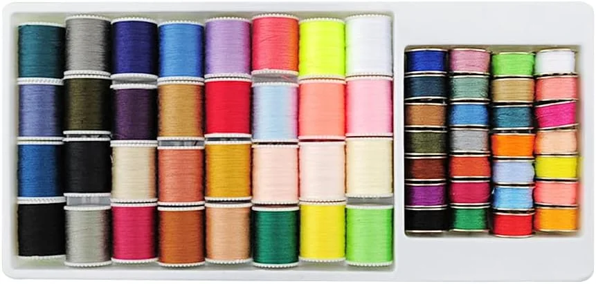 سیم پیچ های نخ خیاطی کوچک رنگی CENPEK 60 عددی و ماسوره برای چرخ خیاطی، خیاطی دستی