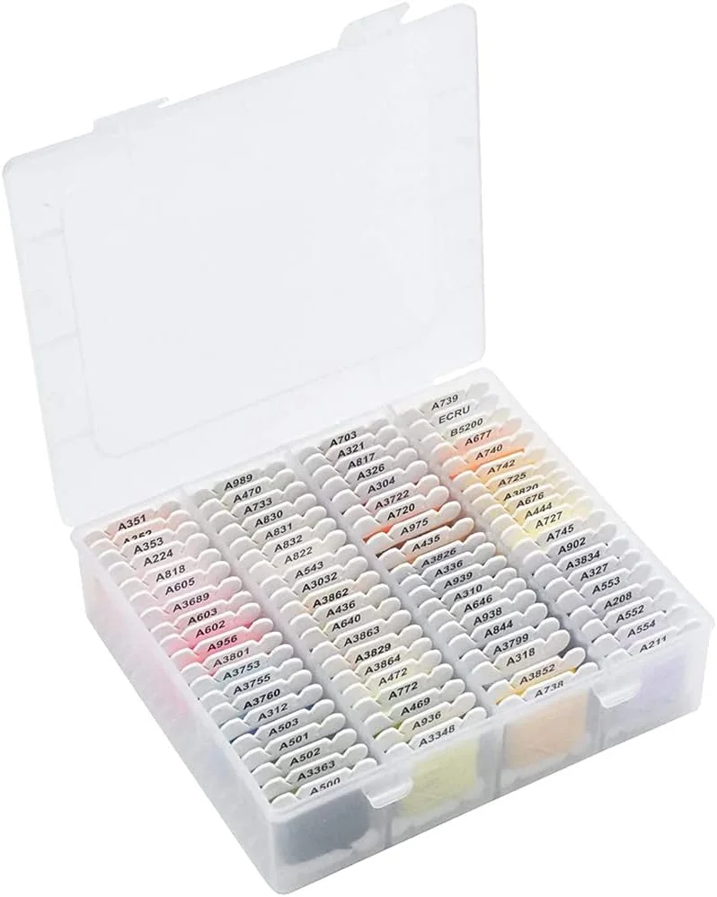 نخ های CENPEK با 80 ماسوره، نخ های گلدوزی پنبه ای نخ های کوک متقاطع، نخ های رنگین کمانی صنایع دستی نخ های ملیله دوزی، نخ های دستبند دوستی با جعبه نگهداری و ماسوره های علامت گذاری برای DIY