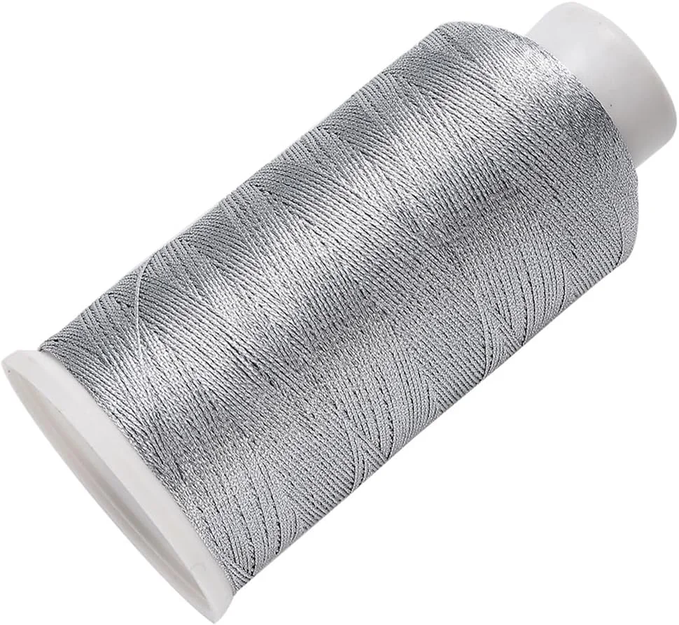 نخ گلدوزی نقره ای CABODYALS 1200M، نخ بافتنی تزئینی، نخ قرقره ای برای دستبند دوستی، نخ بخیه متقاطع، نخ فلزی سوزن دوزی، رشته برای دوخت، ساخت جواهرات هنری، آویزهای دستی، تولد