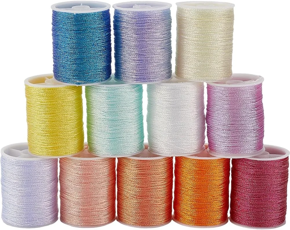 مجموعه نخ خیاطی 12 عددی CABODYALS، 18 متری، چند منظوره، پلی استر، رنگارنگ، گلدوزی، 6 لایه، مناسب برای خیاطی دستی و ماشینی، مسافرت
