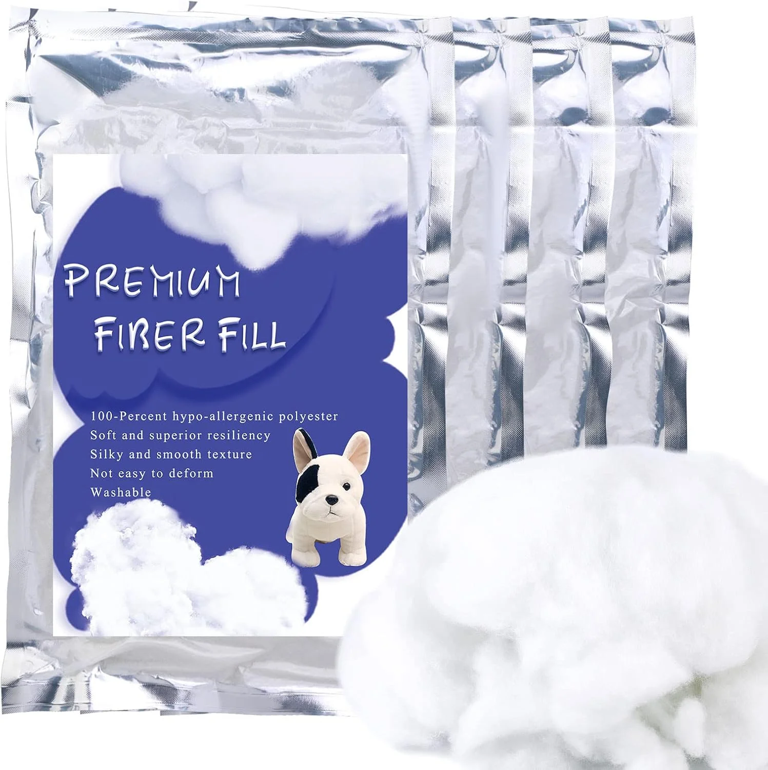 پلی فیل بوتوزه 500 گرمی، الیاف پلی استر، الیاف پرکننده ممتاز، الیاف پرکننده با قابلیت ارتجاعی بالا، مناسب برای پر کردن عروسک های کوچک، بالش، لحاف، کارهای DIY، قابل بازیافت