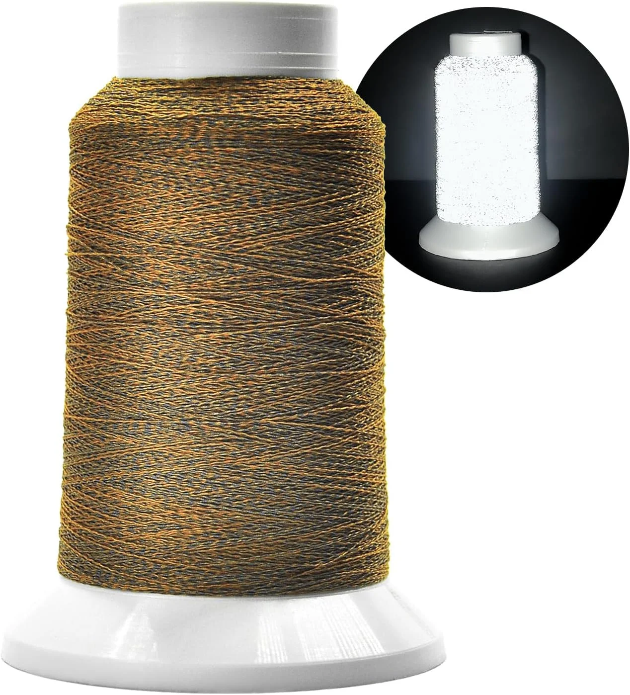 نخ گلدوزی بازتابنده bulingbuling، نخ ماشین گلدوزی قهوه ای، تک حلقه 1000 متری (1093 یارد)، نخ گلدوزی پلی استر برای گلدوزی