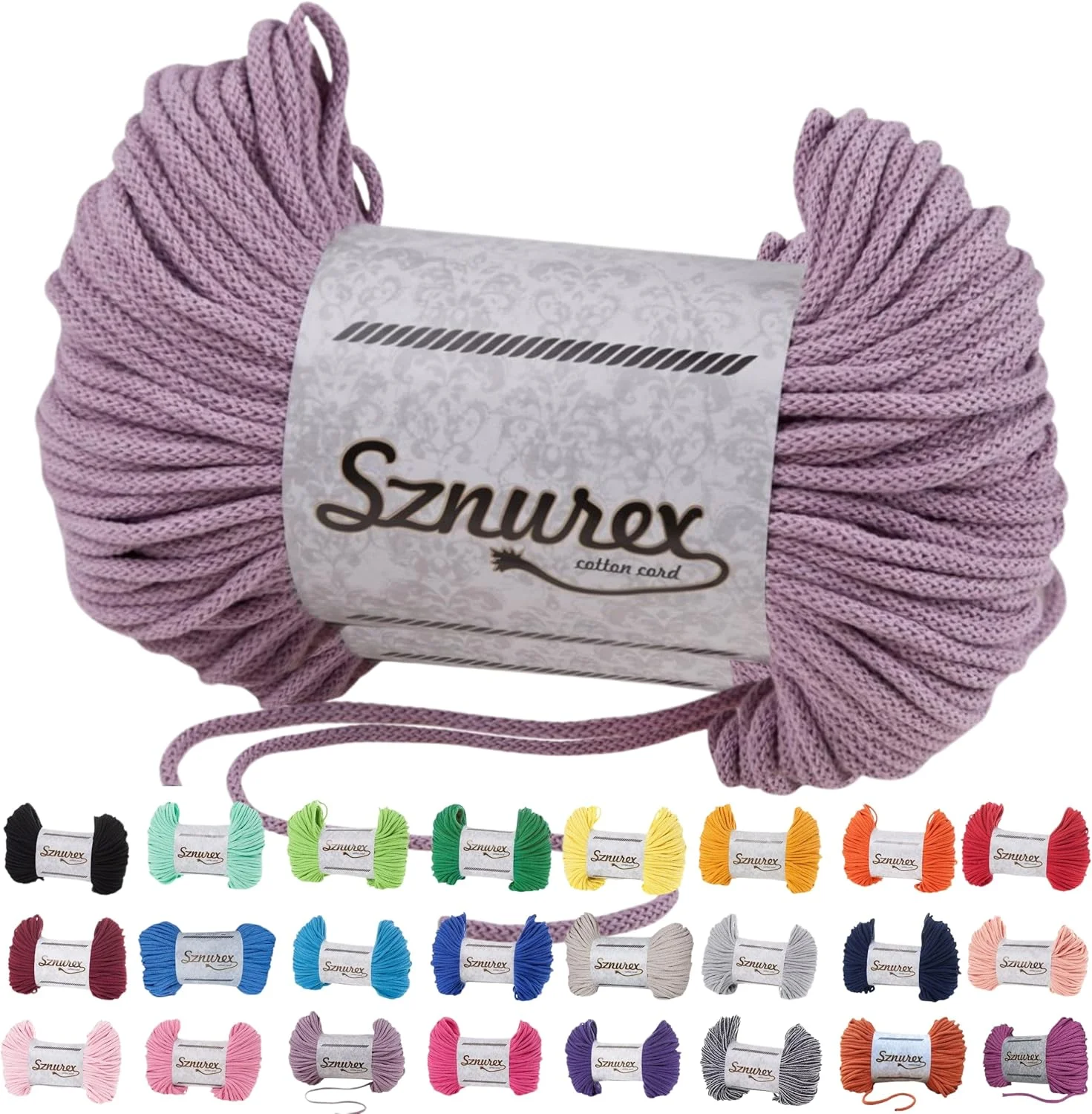 نخ مکرومه Bubble Brothers 5 میلی متر در 100 متر، نخ پنبه ای مناسب برای DIY، نخ مکرومه با بیش از 40 رنگ دارای گواهینامه Oeko-Tex - نخ پنبه ای، نخ پنبه ای با هسته پلی استر 5 میلی متر