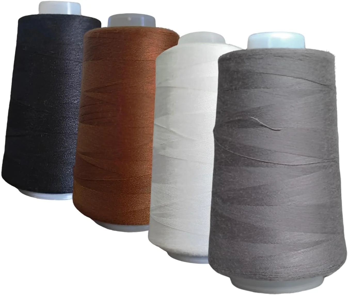 نخ خیاطی BRATAA، 4 عدد مخروط 3000 یاردی، نخ چند منظوره برای خیاطی، 100% پلی استر، نخ چرخ خیاطی با سرعت بالا 40S/2 (مشکی/خاکستری/سفید/قهوه ای)