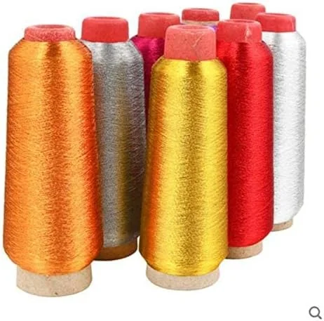 نخ گلدوزی بدون برند، نخ های گلدوزی رنگارنگ بخیه متقاطع، نخ خیاطی، خط نخ بادوام اورلاک، نخ فلزی نساجی، خط بافته شده LPLCUICAN (رنگ: نقره ای، سایز: 1)