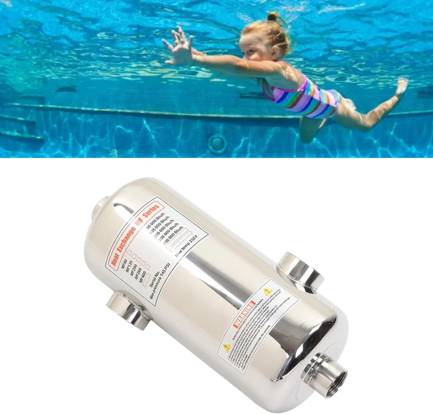 مبدل حرارتی استخر Cryfokt، بخاری استخر بازیابی حرارت فولادی ضد زنگ، بخاری استخر خورشیدی قابل حمل با دمای ثابت با براکت ثابت برای استخرها، جکوزی ها، گرمایش هیدرولیک مبدل حرارتی استخر Cryfokt، بخاری استخر بازیابی حرارت فولادی ضد زنگ، بخاری استخر خورشیدی قابل حمل با دمای ثابت با براکت ثابت برای استخرها، جکوزی ها، گرمایش هیدرولیک