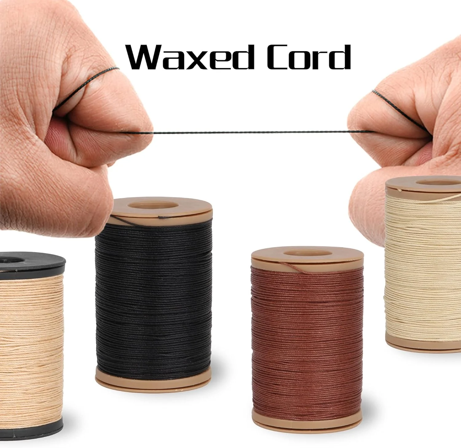 ست نخ موم زده چرمی BQLZR قطر 0.55 میلی متر 4 رنگ با ابزار خیاطی