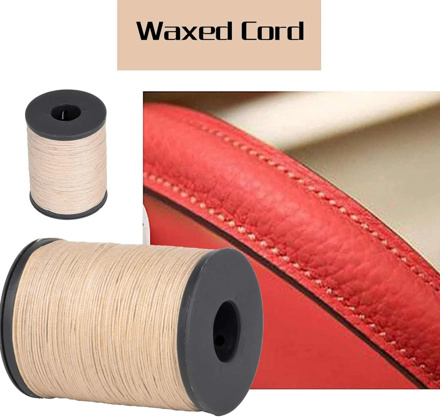 ست نخ موم زده چرمی BQLZR قطر 0.55 میلی متر 4 رنگ با ابزار خیاطی