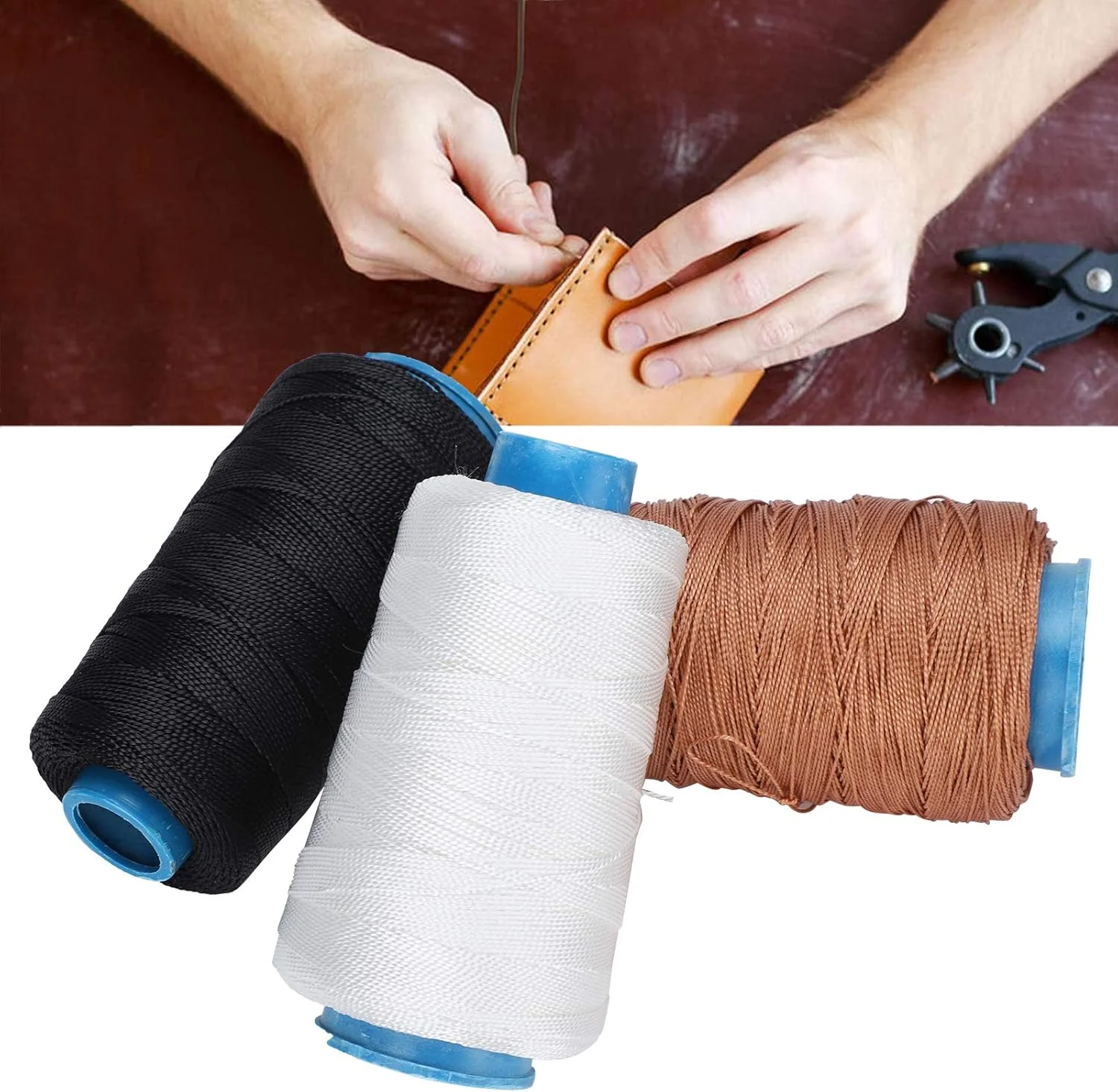 نخ نایلونی پیوندی، نخ خیاطی سنگین برای بافت جین و فضای باز، 3 رنگ نخ نایلونی پیوندی، نخ خیاطی سنگین برای بافت جین و فضای باز، 3 رنگ