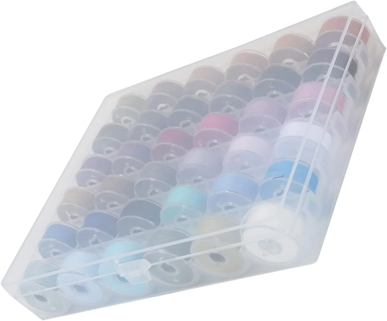 ست نخ خیاطی پلی استر 36 رنگی Grids با جعبه بوبین شفاف برای چرخ خیاطی ست نخ خیاطی پلی استر 36 رنگی Grids با جعبه بوبین شفاف برای چرخ خیاطی