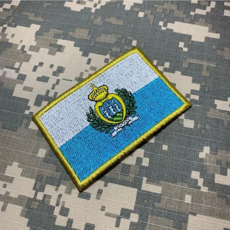 تکه دوزی پرچم سان مارینو BR44 BPSMT001 برای یونیفرم، کیمونو، جلیقه موتور سیکلت، اتو یا دوخت تکه دوزی پرچم سان مارینو BR44 BPSMT001 برای یونیفرم، کیمونو، جلیقه موتور سیکلت، اتو یا دوخت