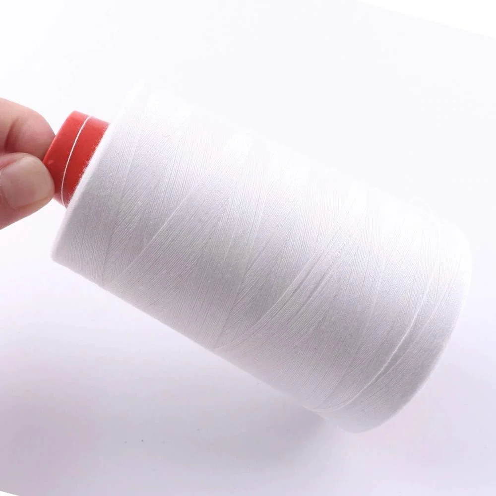 نخ خیاطی Bobbiny بسته 1 عددی سفید (4000 متر در هر قرقره) قرقره ها مخروطی رول برای دوخت، خیاطی، ساخت منگوله، گلدوزی، صنایع دستی، قرقره های نخ نرم براق و سایر پروژه ها.