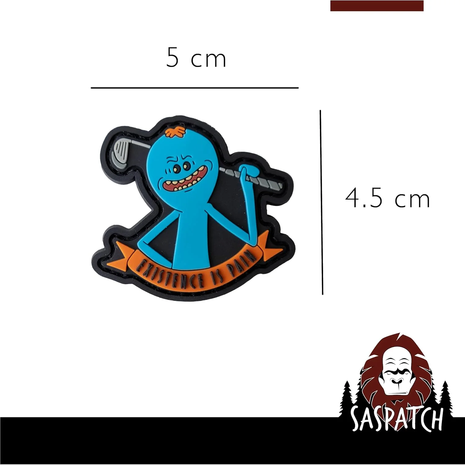 وصله روحیه ای PVC مرد آبی - هستی درد است | دارای چسب نر و ماده