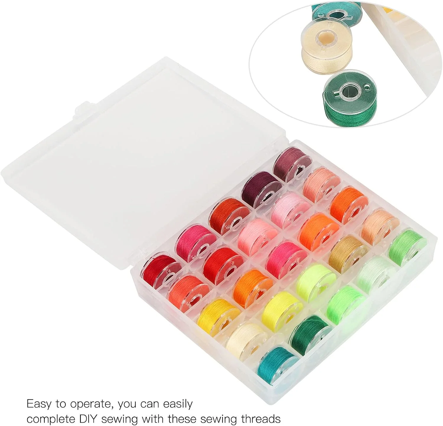 نخ قرقره خیاطی، نخ های خیاطی پلی استر DIY رنگ روشن گلدوزی با سرعت بالا برای خانه برای خیاط