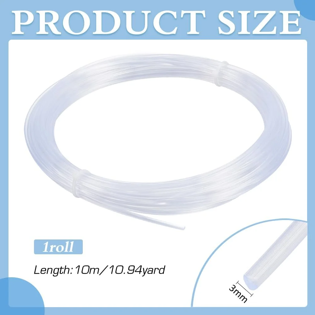 رول فنر پلاستیکی 10 متری BENECREAT، نوارهای فنر دوزی PP 3 میلی متری، فنر دوزی توری گرد سفید برای لوازم خیاطی سوتین لباس زیر زنانه، لوازم DIY لباس عروس