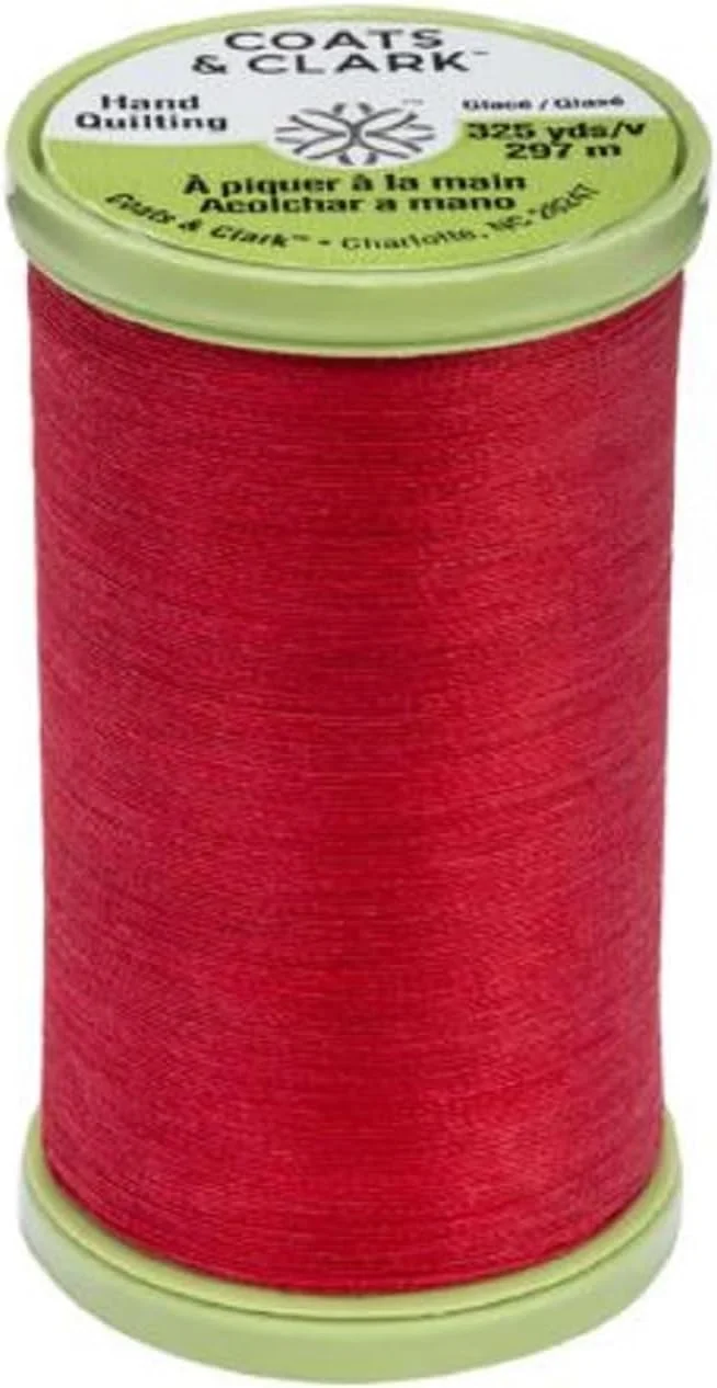 نخ لحاف دوزی دستی Coats & Clark از Bella's Crafts - پلی استر روکش شده با پنبه - 325 یارد - بسته 3 عددی S960 به همراه 3 عدد سوزن نخ کن (قرمز) نخ لحاف دوزی دستی Coats & Clark از Bella's Crafts - پلی استر روکش شده با پنبه - 325 یارد - بسته 3 عددی S960 به همراه 3 عدد سوزن نخ کن (قرمز)