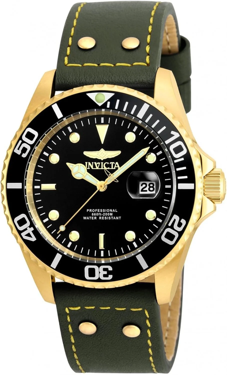 ساعت مچی مردانه اینویکتا مدل 'Pro Diver' کوارتز استیل ضد زنگ و چرمی، رنگ: مشکی، سبز (مدل: 22073، 22075)، مشکی، بند