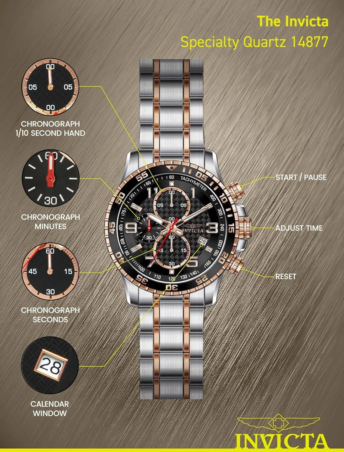 ساعت مچی مردانه کوارتز استیل ضد زنگ Invicta Specialty - 45 میلی متر ساعت مچی مردانه کوارتز استیل ضد زنگ Invicta Specialty - 45 میلی متر