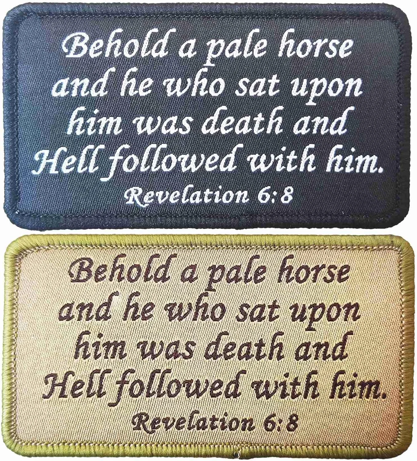 نشان اخلاقی تاکتیکی BDIHS Revelation 6:8، نشان گلدوزی اسب رنگ پریده و کسی که بر آن نشسته بود مرگ بود (A06)