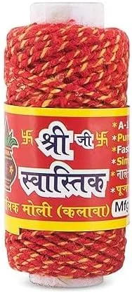 BABA KA DEEWANA BKD - ست 12 عددی - Raksha Sutra Moli Dhaga Kalva برای پوجا، 100% پنبه Kalawa Mauli Dhaga برای پوجا، پنبه Pooja Kalawa، Moli، Mauli، kalava، Nada chhadi، رول نخ 100% 12 عدد