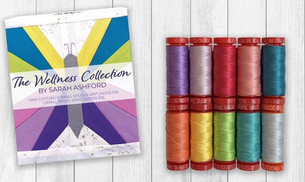 مجموعه سلامتی سارا اشفورد از آوریفیل، 12 قرقره کوچک نخ پنبه ای، 9 قرقره 12wt و 1 قرقره 50wt، چند رنگ، ایده آل برای خیاطی، لحاف دوزی و تکه دوزی