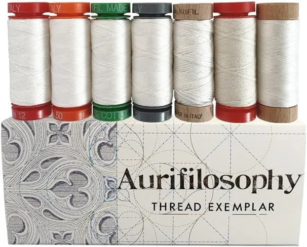 نخ پنبه 100% آریفیلاسوفی بای آریفیول، 7 ماسوره کوچک نخ پنبه 12 وزنی برای صنایع دستی، لحاف دوزی، گلدوزی و خیاطی