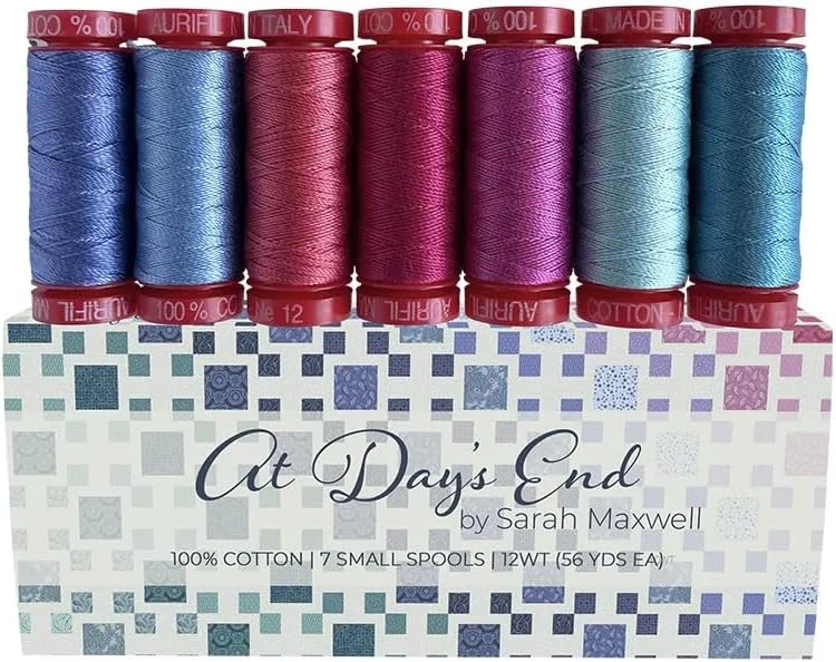 مجموعه نخ دوخت 12wt پنبه 100% آوریفیل اثر سارا ماکسول، 7 قرقره کوچک، 56 یارد، ایده آل برای صنایع دستی، لحاف دوزی و تکه دوزی