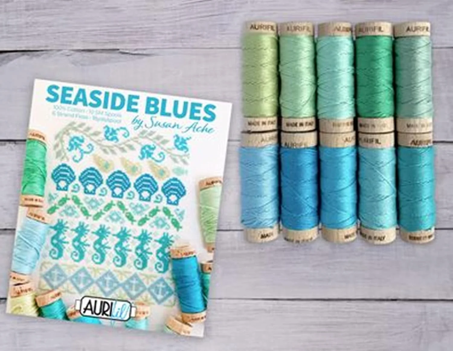نخ های طراحی Aurifil مجموعه S Ache Seaside Blues