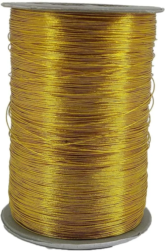 نخ های زری متالیک آمنی کرافتس 0.1 میلی متر (1 حلقه) رنگ طلایی برای گلدوزی، خیاطی، سوزن دوزی و صنایع دستی