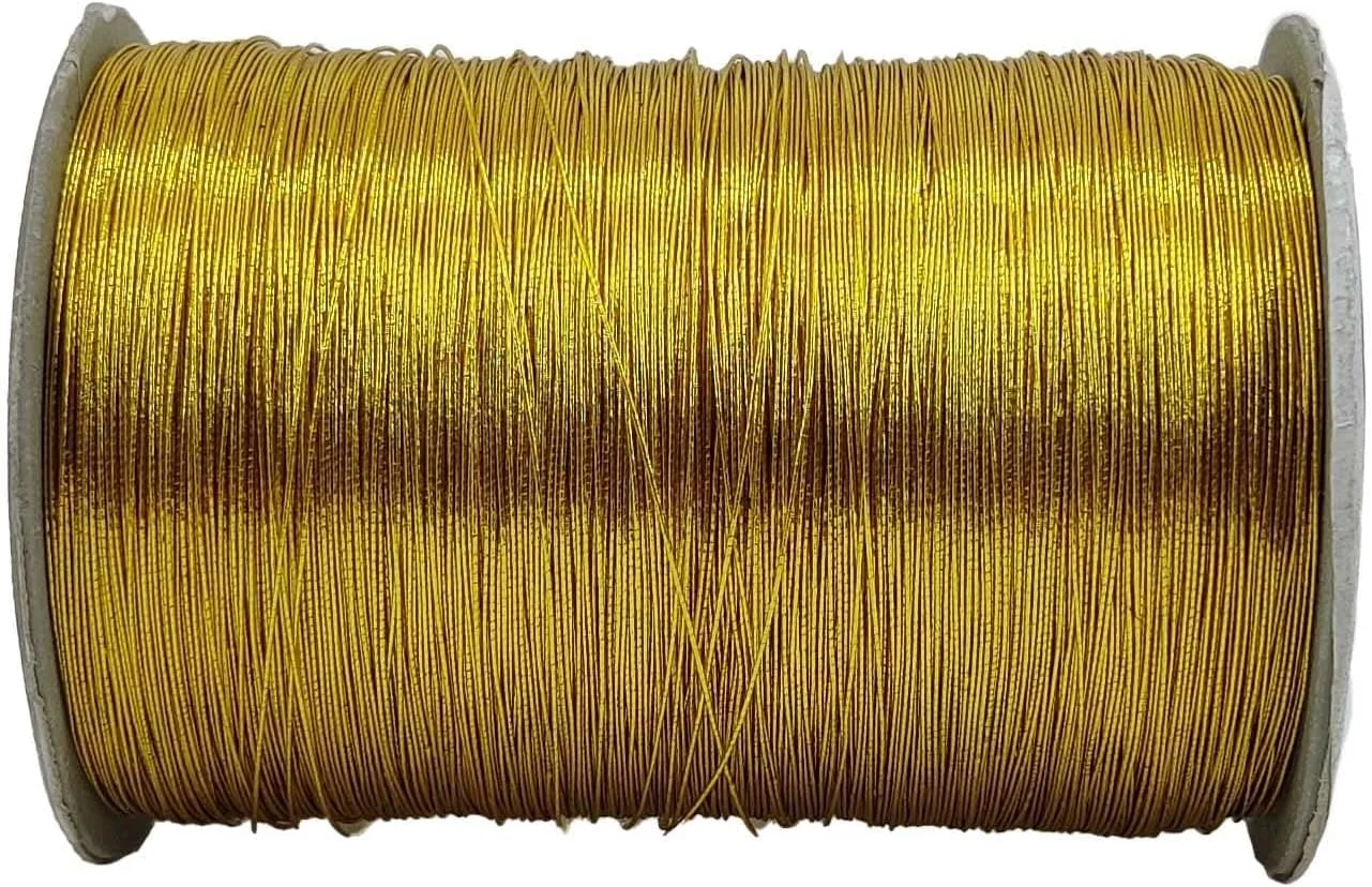 نخ های زری متالیک آمنی کرافتس 0.1 میلی متر (1 حلقه) رنگ طلایی برای گلدوزی، خیاطی، سوزن دوزی و صنایع دستی