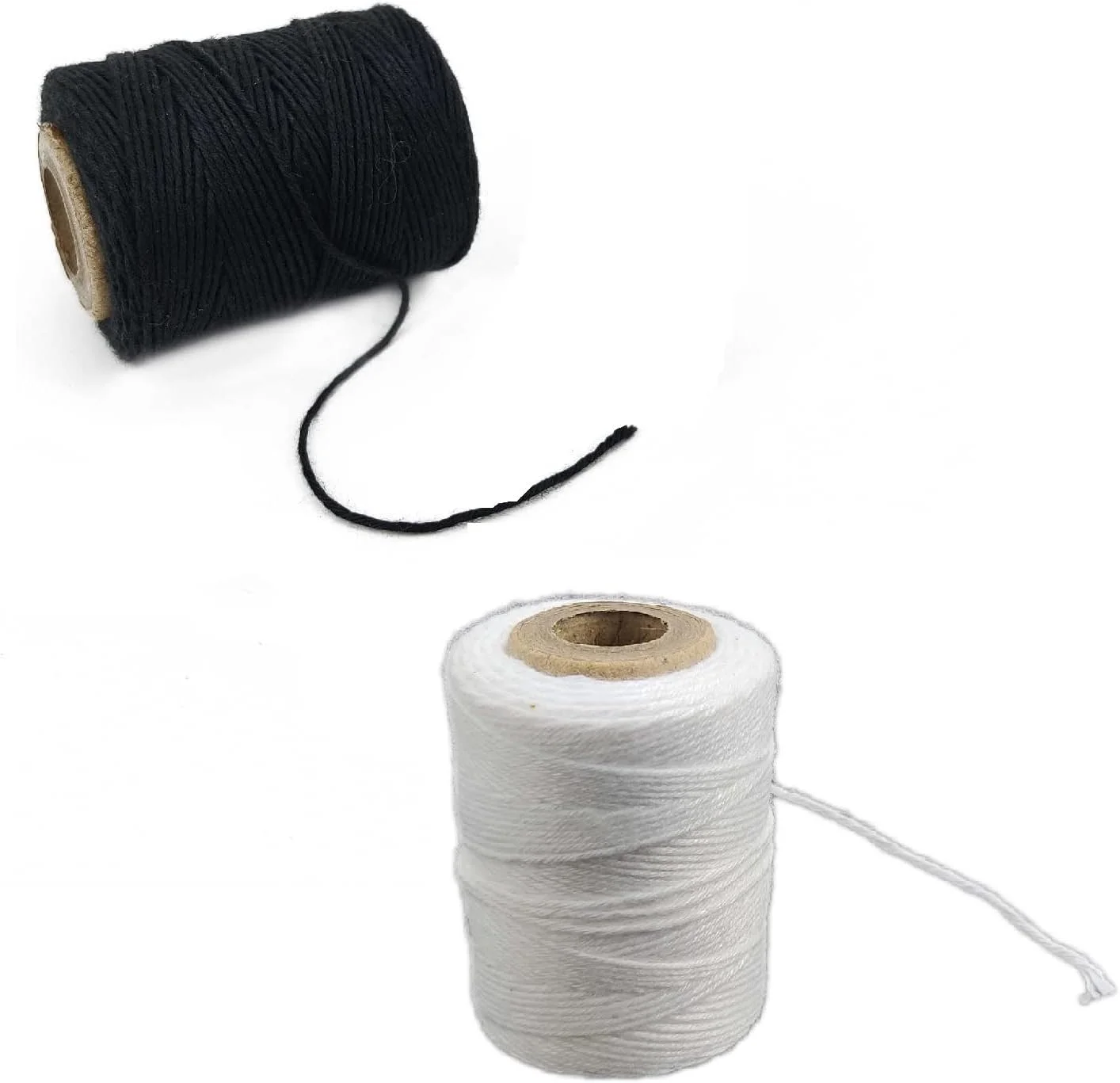 نخ های پلی استر سفت و بدون موم Aumni Crafts 1 میلی متر (2 رول x 0.88 OZ، تقریباً 60 یارد) مشکی و سفید برای گلدوزی، خیاطی، بافندگی، لحاف دوزی دستی، دستبند، راکی آرت