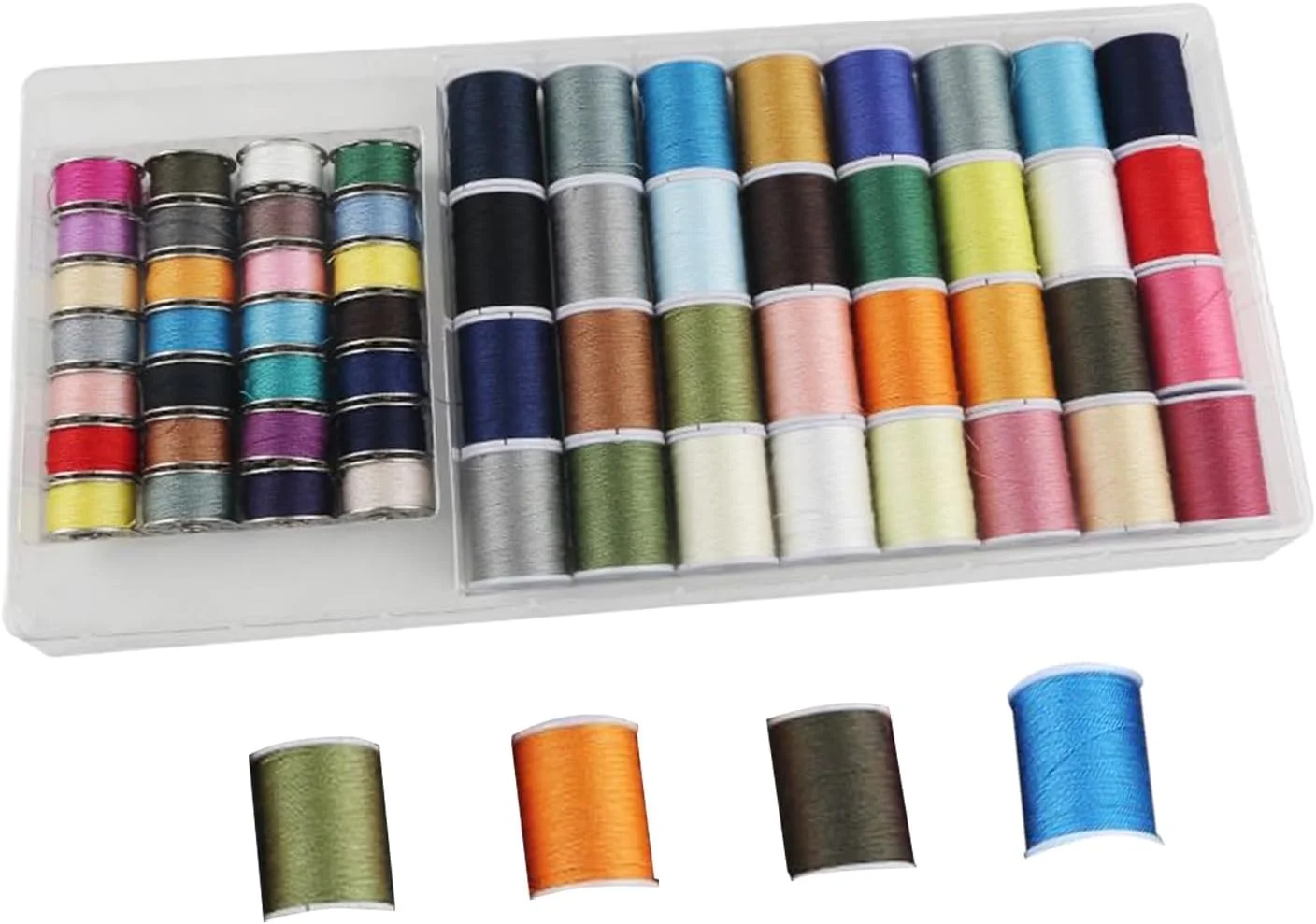 مجموعه نخ خیاطی، 32 نخ روکار و 28 نخ زیرکار برای خیاطی با دست و ماشین | نخ لحاف دوزی، بافتنی دستی، لوازم جانبی گلدوزی برای مادر، مادربزرگ، دوستان