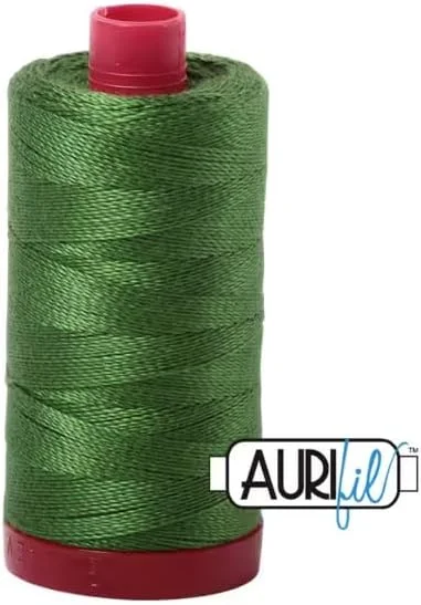 نخ پنبه ای 12wt آریفیول - سبز چمنی تیره #5018 (325 متر) - 100% پنبه مصری - ایده آل برای گلدوزی دستی، لحاف دوزی، دوخت رویه، خیاطی تزئینی - ساخت ایتالیا