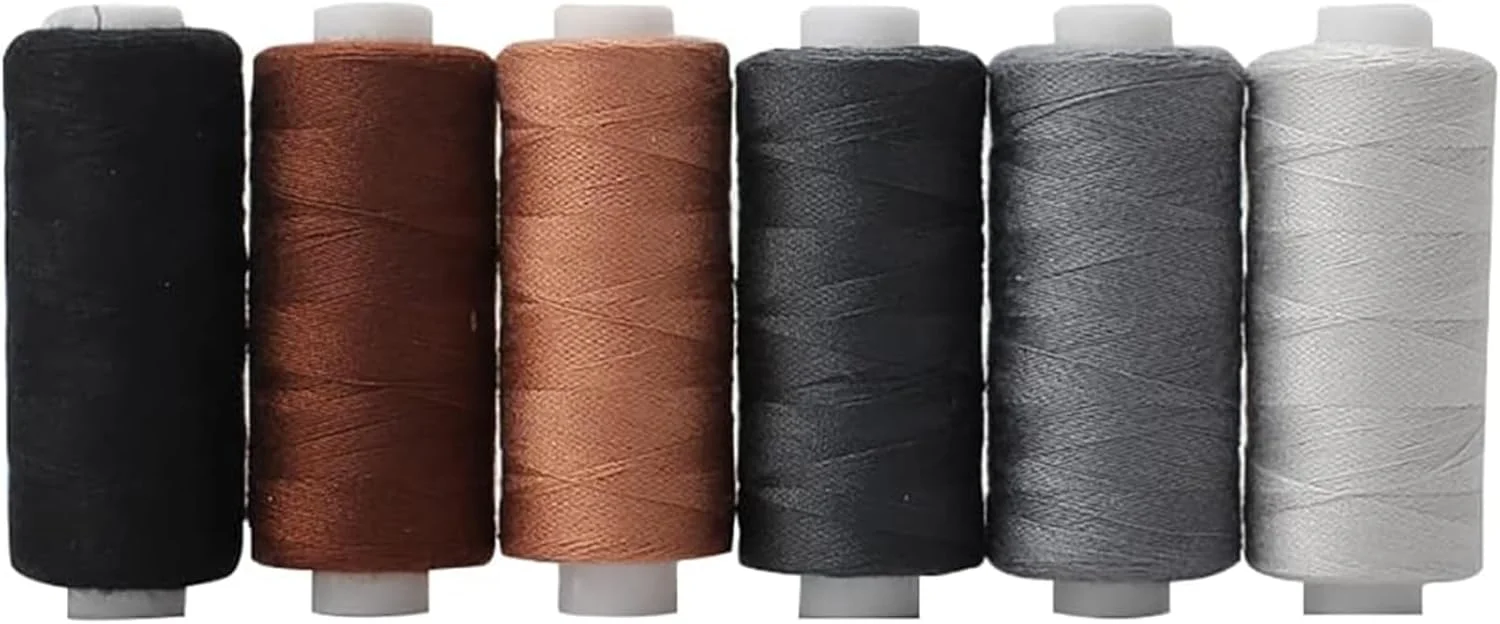 مجموعه نخ خیاطی، مجموعه نخ چرخ خیاطی 6 رنگ 400 یارد در هر قرقره، مجموعه نخ پنبه ای، نخ پلی استر، کیت خیاطی برای چرخ خیاطی، خیاطی دستی، لوازم خیاطی خانگی