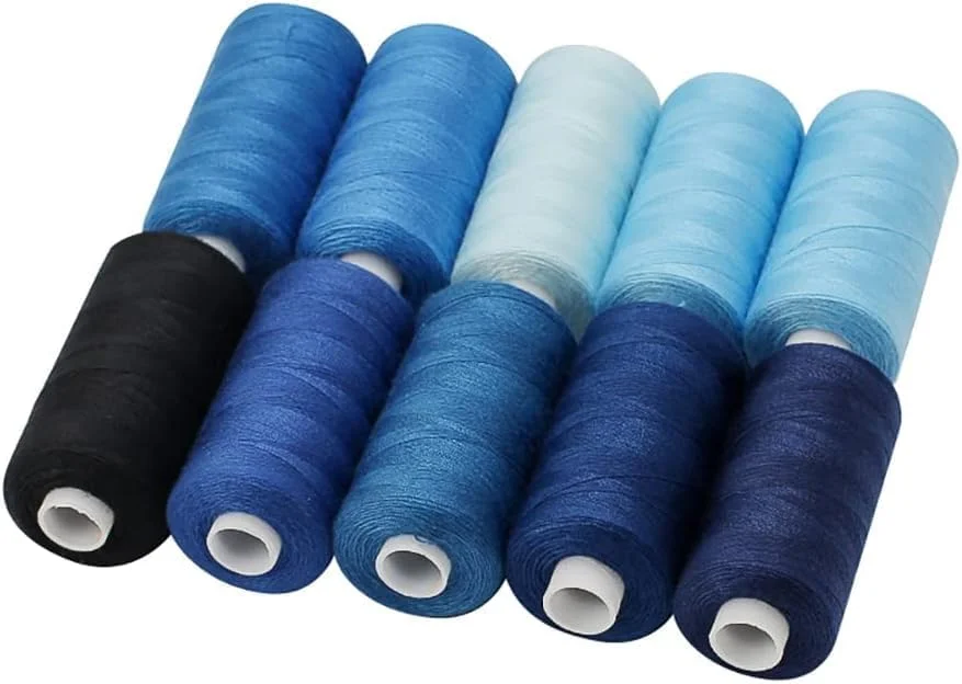 مجموعه نخ خیاطی، 10 رنگ پلی استر 400 یارد در هر قرقره، مجموعه نخ خیاطی نخی برای خیاطی دستی، چرخ خیاطی، گلدوزی
