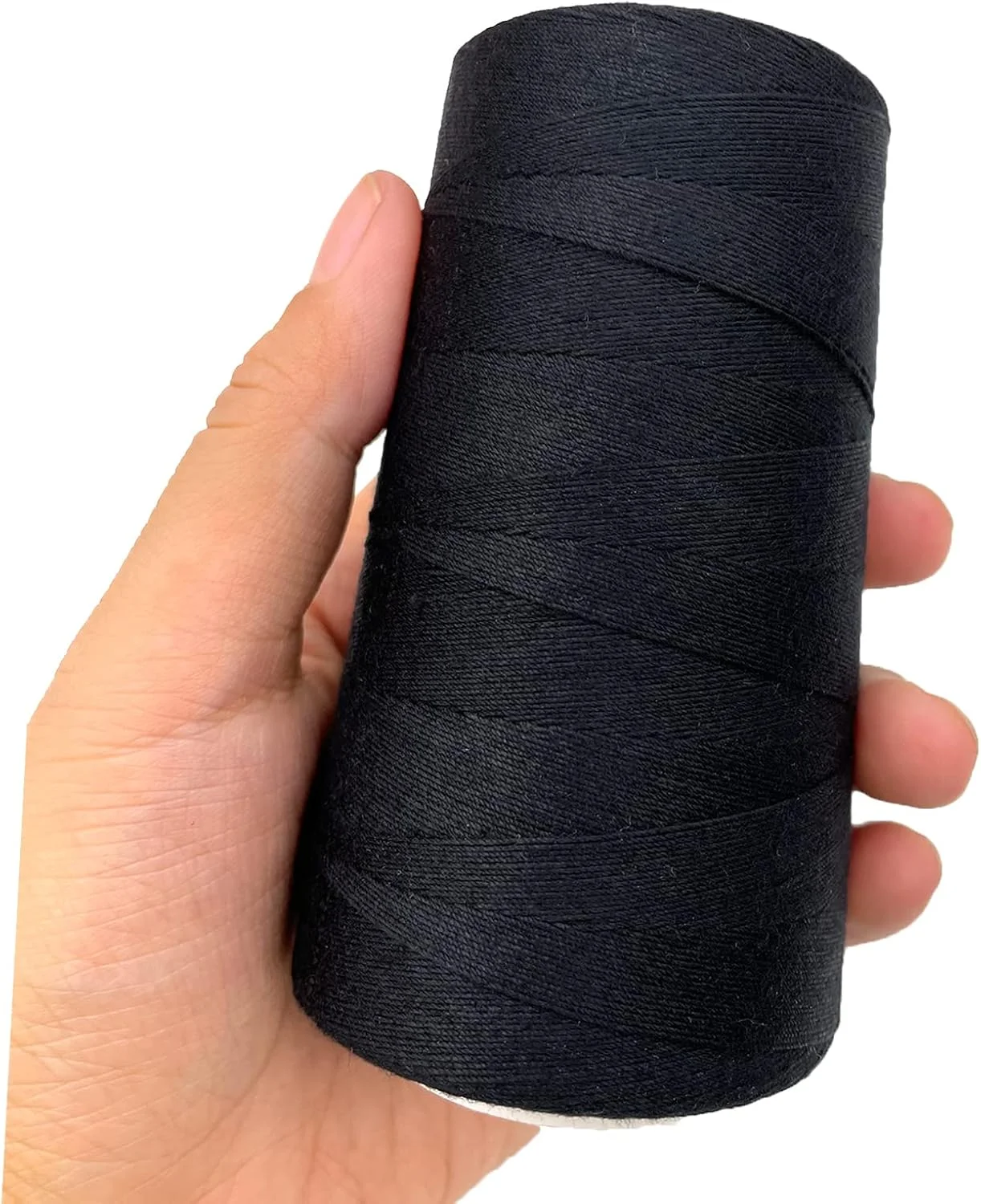نخ ضخیم آتیمیزا برای دوخت مو، پلی استر بافت مشکی برای ساخت کلاه گیس، اکستنشن مو با 3 عدد سوزن خمیده (مشکی)
