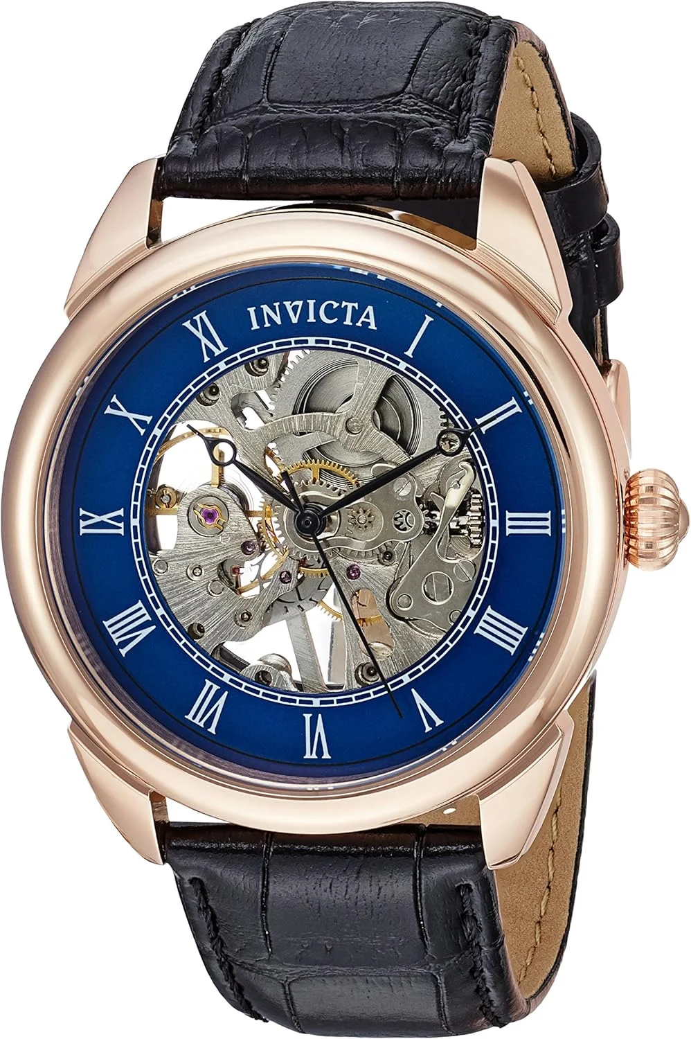 ساعت مچی مردانه اینویکتا با صفحه آبی و بند چرمی - Invicta-23538، نمایشگر آنالوگ