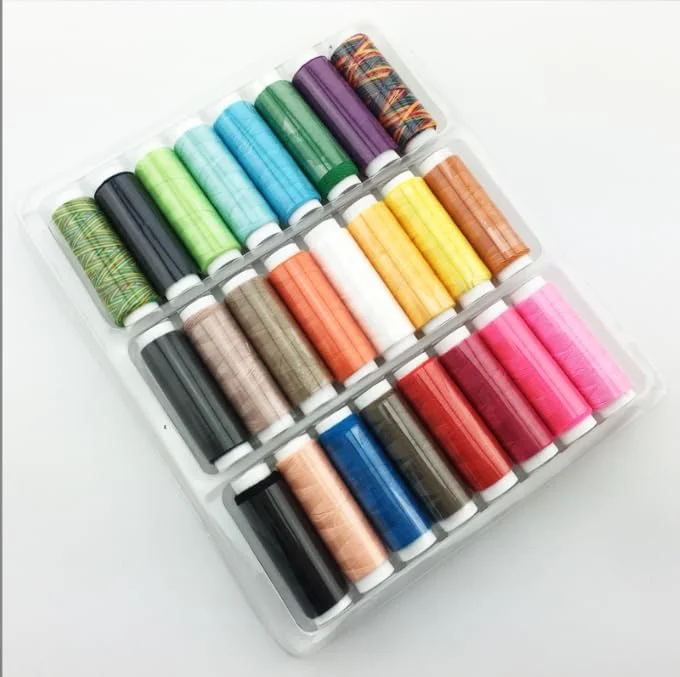 نخ خیاطی ASEANAO، قرقره نخ دستی برای گلدوزی و چرخ خیاطی، نخ گلدوزی DIY، نخ خیاطی 120 یارد هر کدام (24 رنگ)